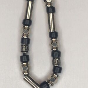 Black And Silver Unisex Necklace 21”